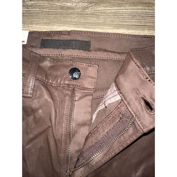 Joe's Jeans THE CHARLIE High Rise Skinny Ankle Coated Jeans in Plum - 25. 16 - Picture 3 of 12